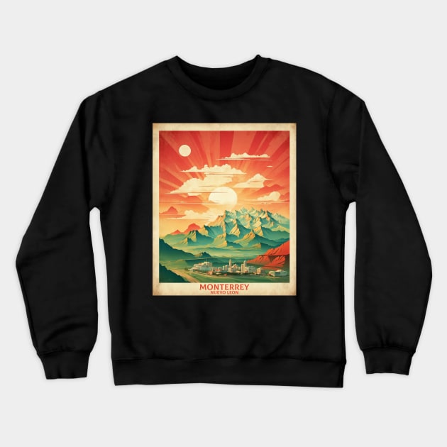 Monterrey Nuevo Leon Mexico Vintage Tourism Travel Sunset Crewneck Sweatshirt by TravelersGems